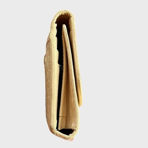 Abas Alligator Exotic Leather Long Wallet American Yellow - Picture 9 of 10